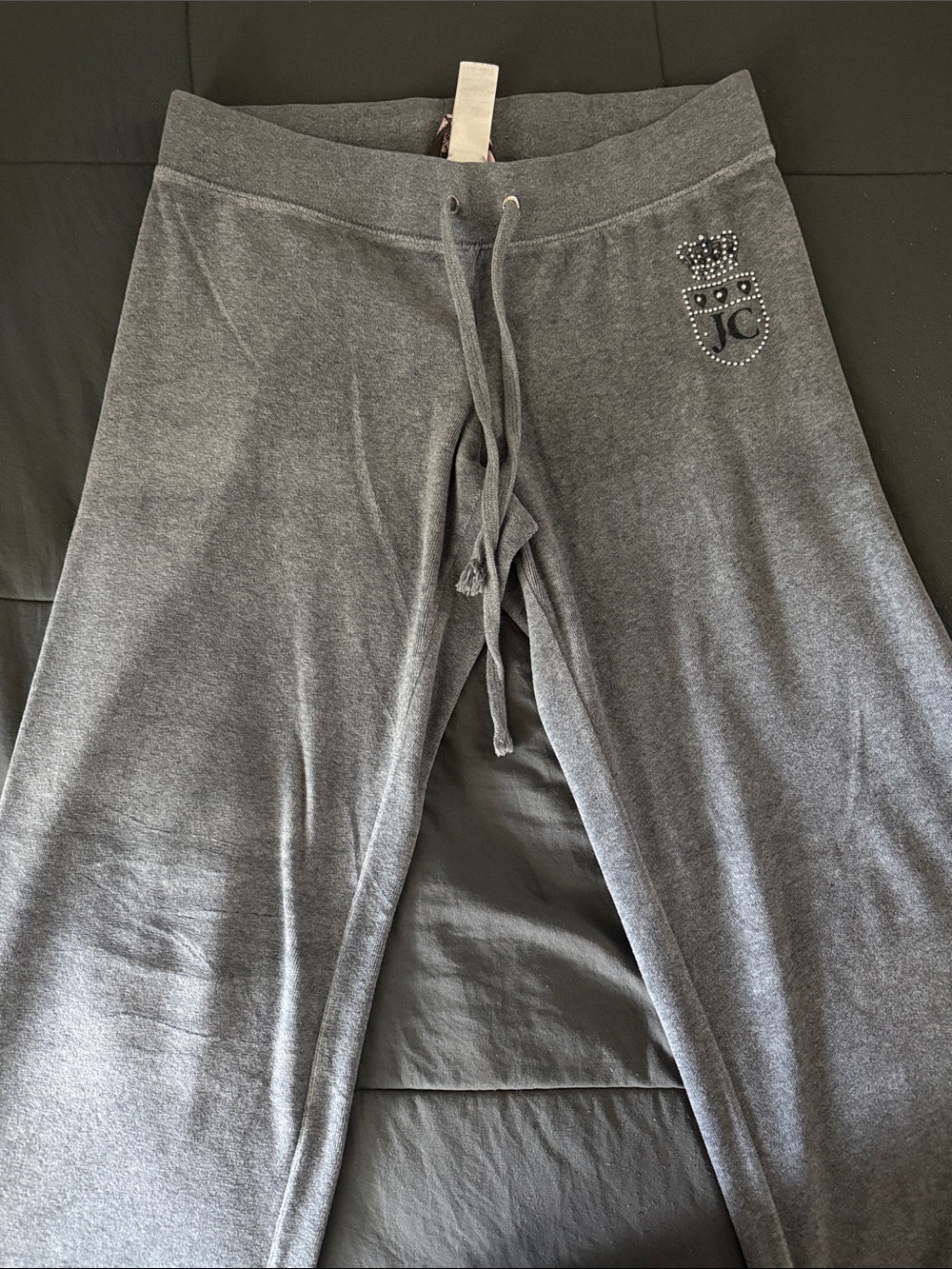 Juicy Couture Gray Rhinestone Crest Sweatpants - Picture 2 of 2